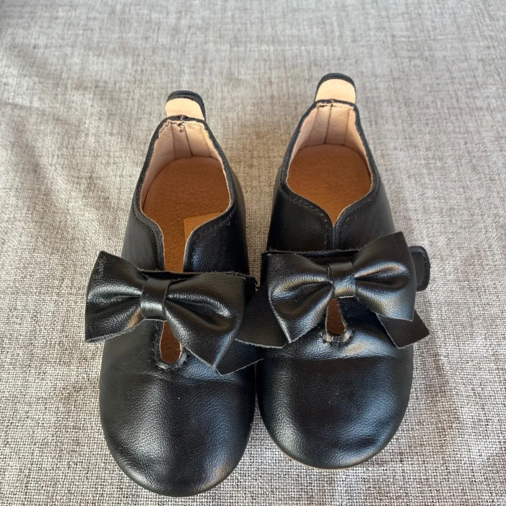 Mary Jane Flats Black 26 Toddler Bow Strap Dress Shoes